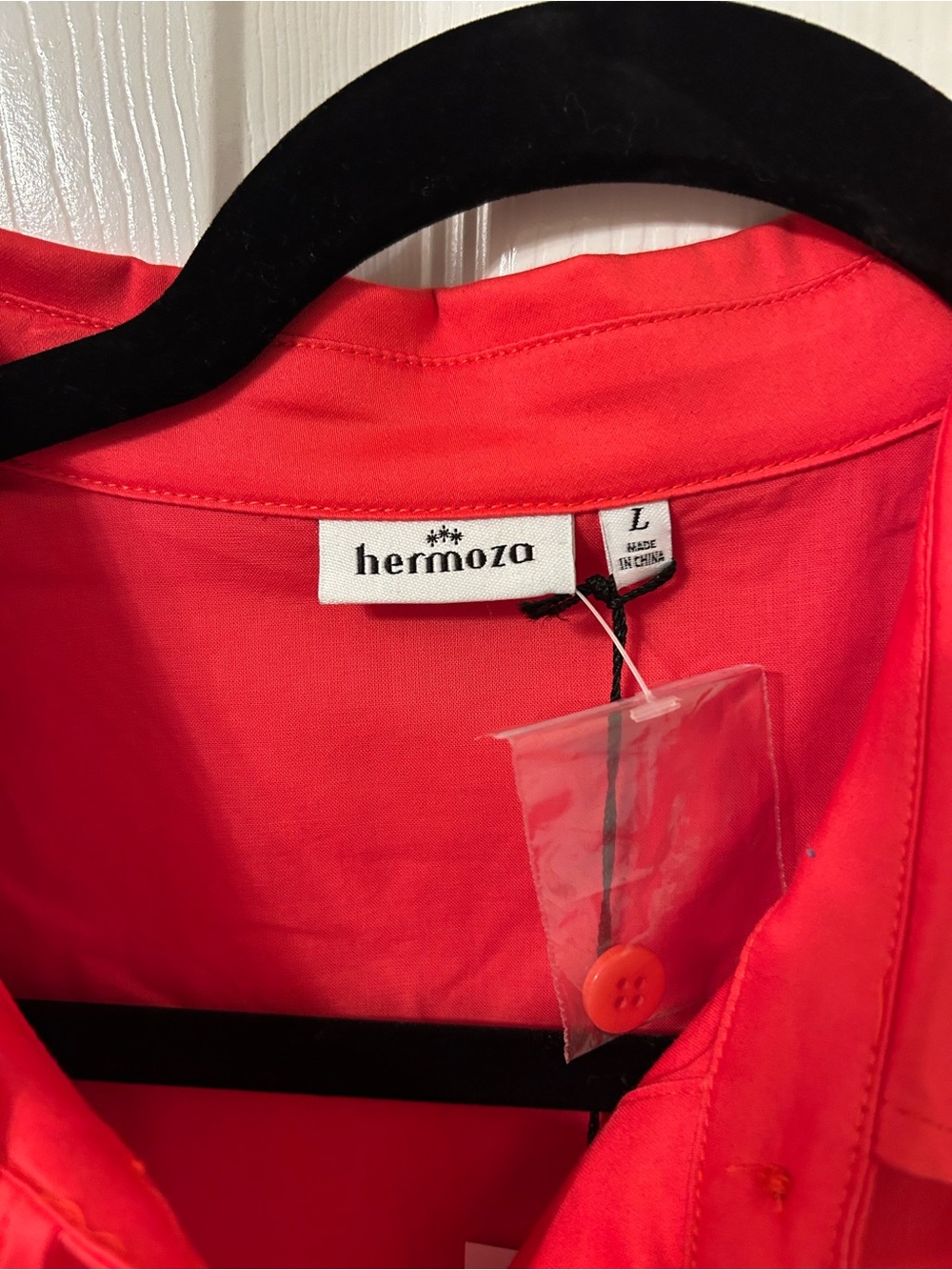 Hermoza Red Shirt Dress with Tie Waist - Picture 4 of 7